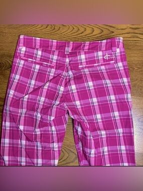 🌷CROSS🌷 NWT Pink Plaid Capri Pants Size 38​